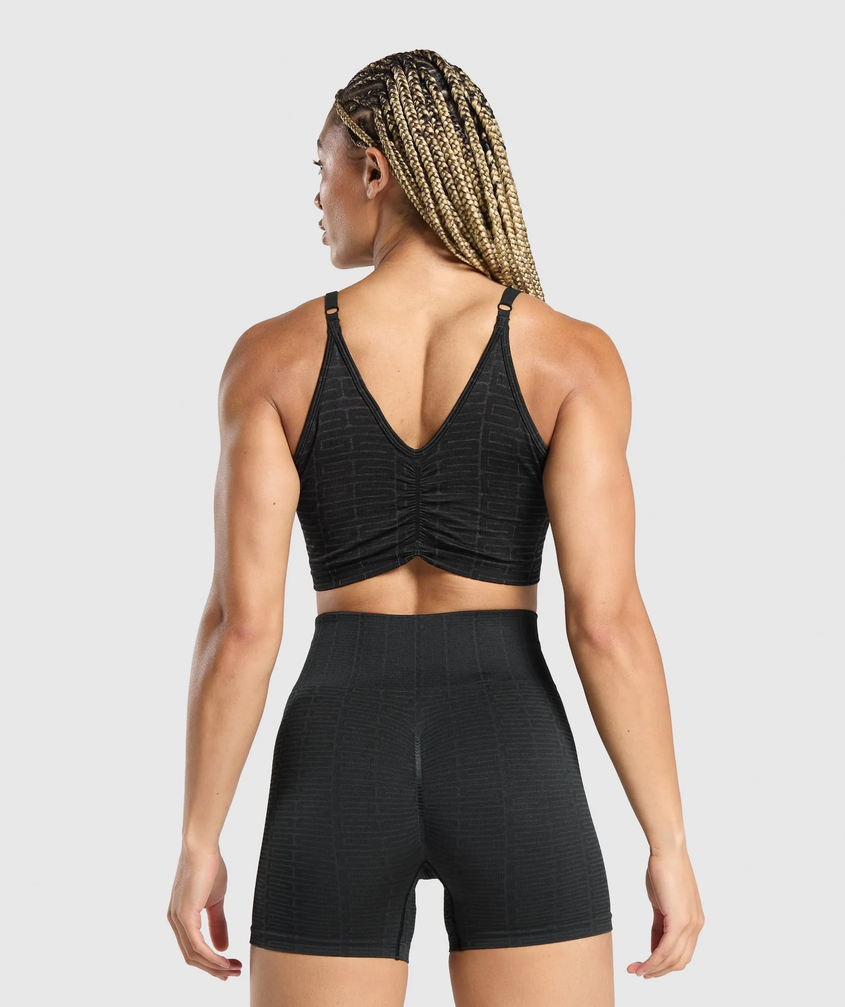 Gymshark Adapt Monogram Seamless Midi Tank - Black/Pitch Grey