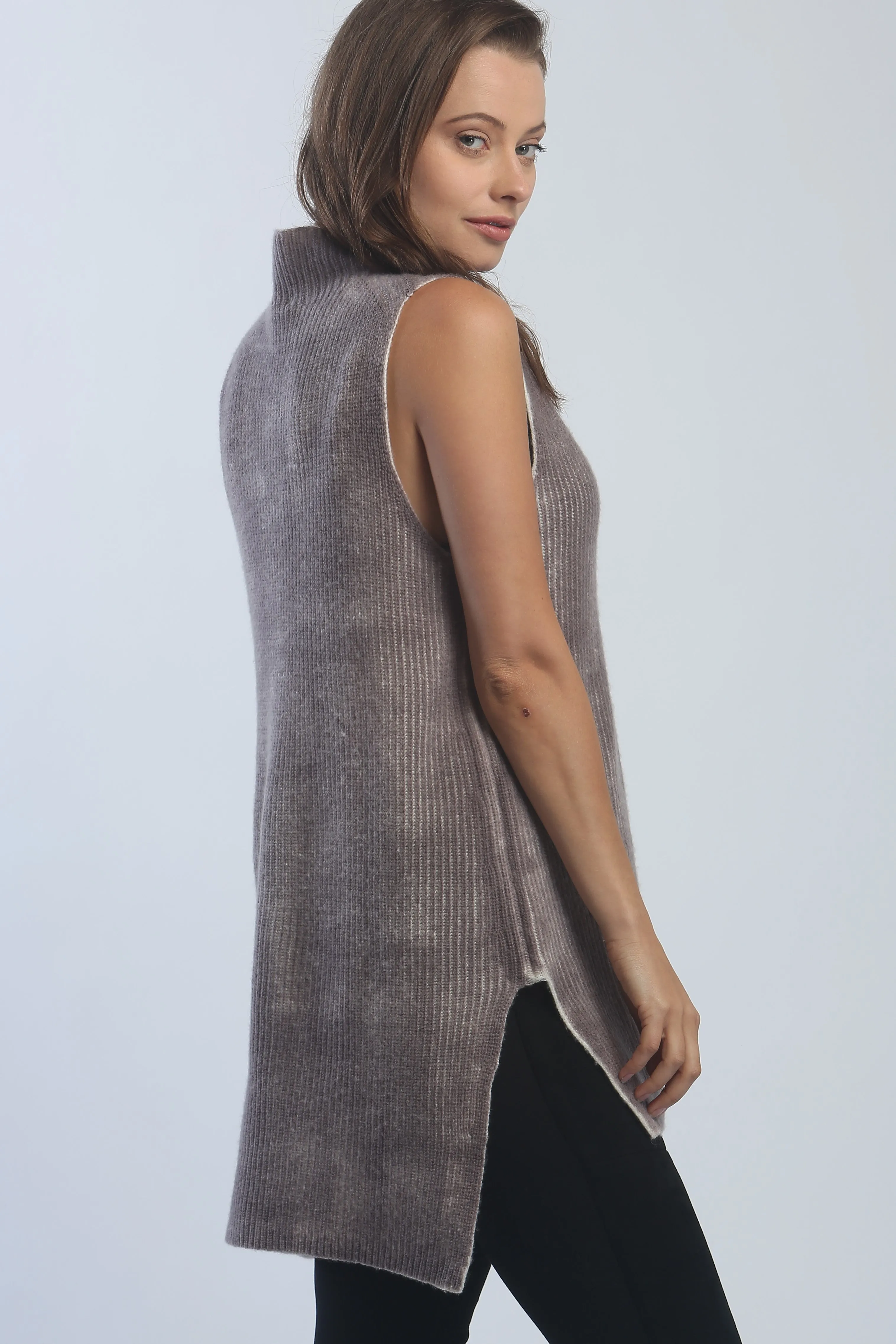 Hand Painted Ribbed Sleeveless Pullover