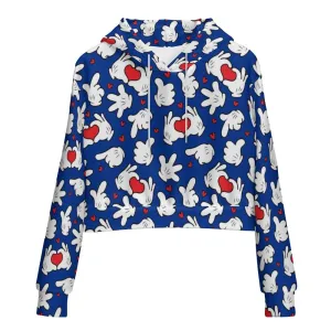 Happy Hands Women's Cropped Hoodie