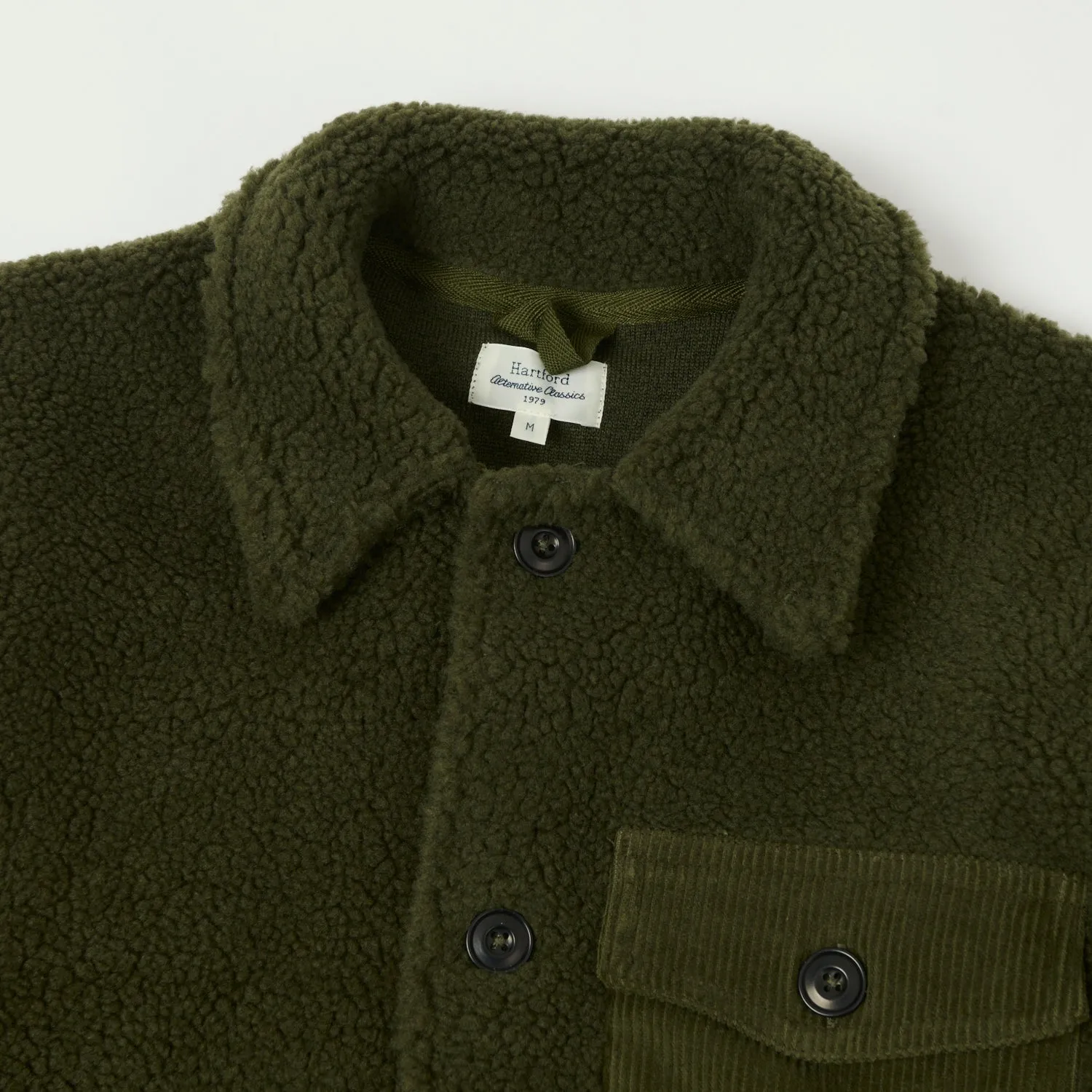 Hartford 'Sherpa' Utility Fleece Jacket - Army