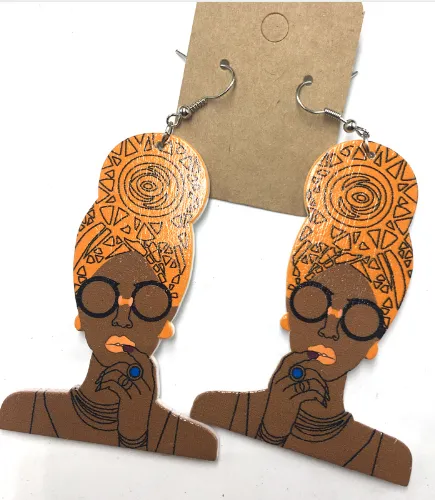 Headwrap Mami earrings (7 colors 2 choose from) | Natural hair | Afrocentric | jewelry | accessories