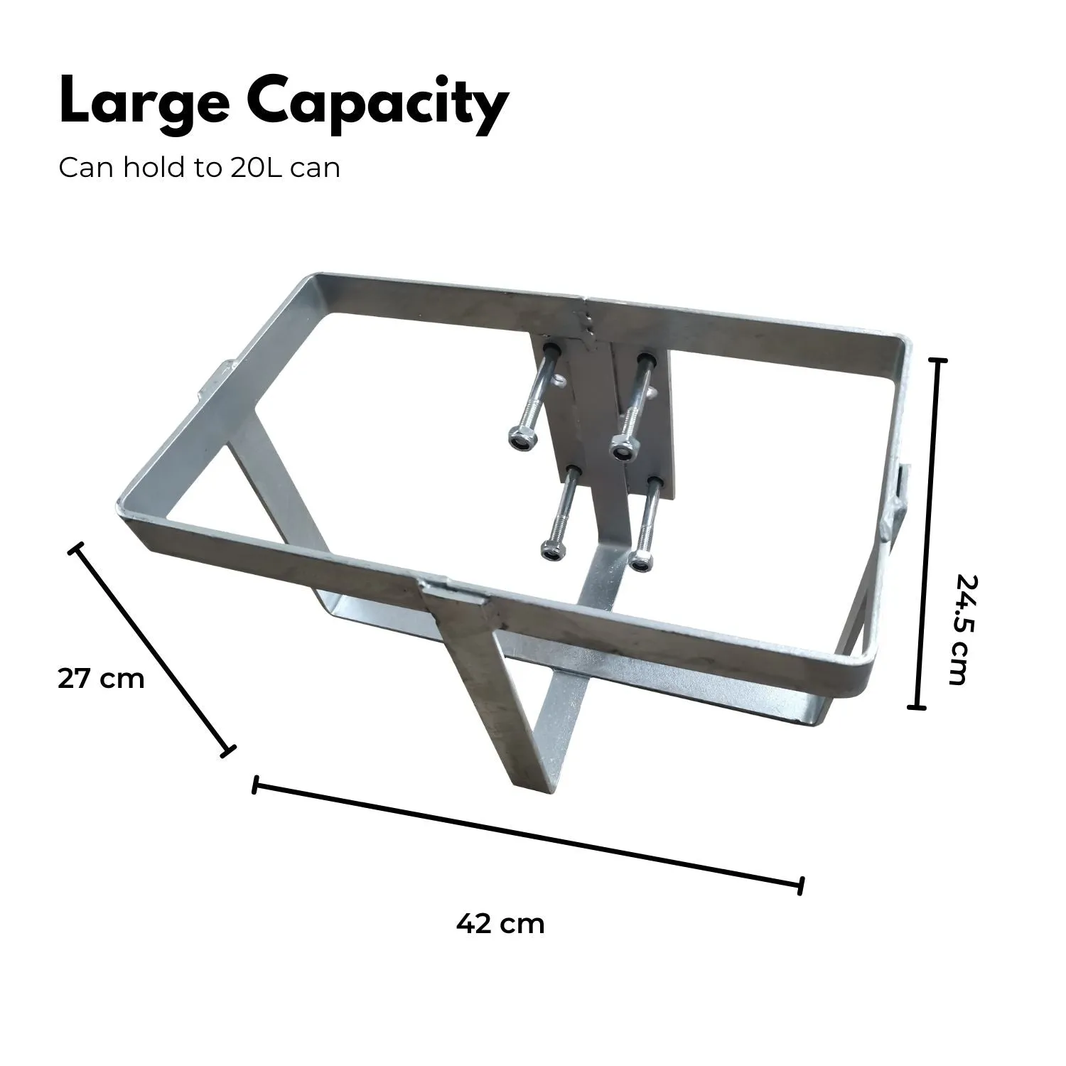 Heavy-Duty 20L Galvanized Jerry Can Holder for 4x4 Trailer