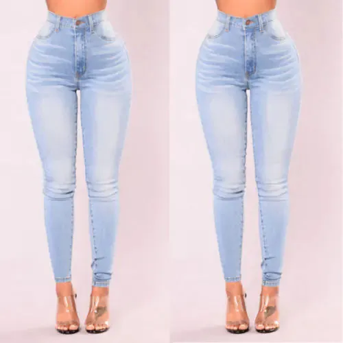 High-Waist Skinny Denim Jeans