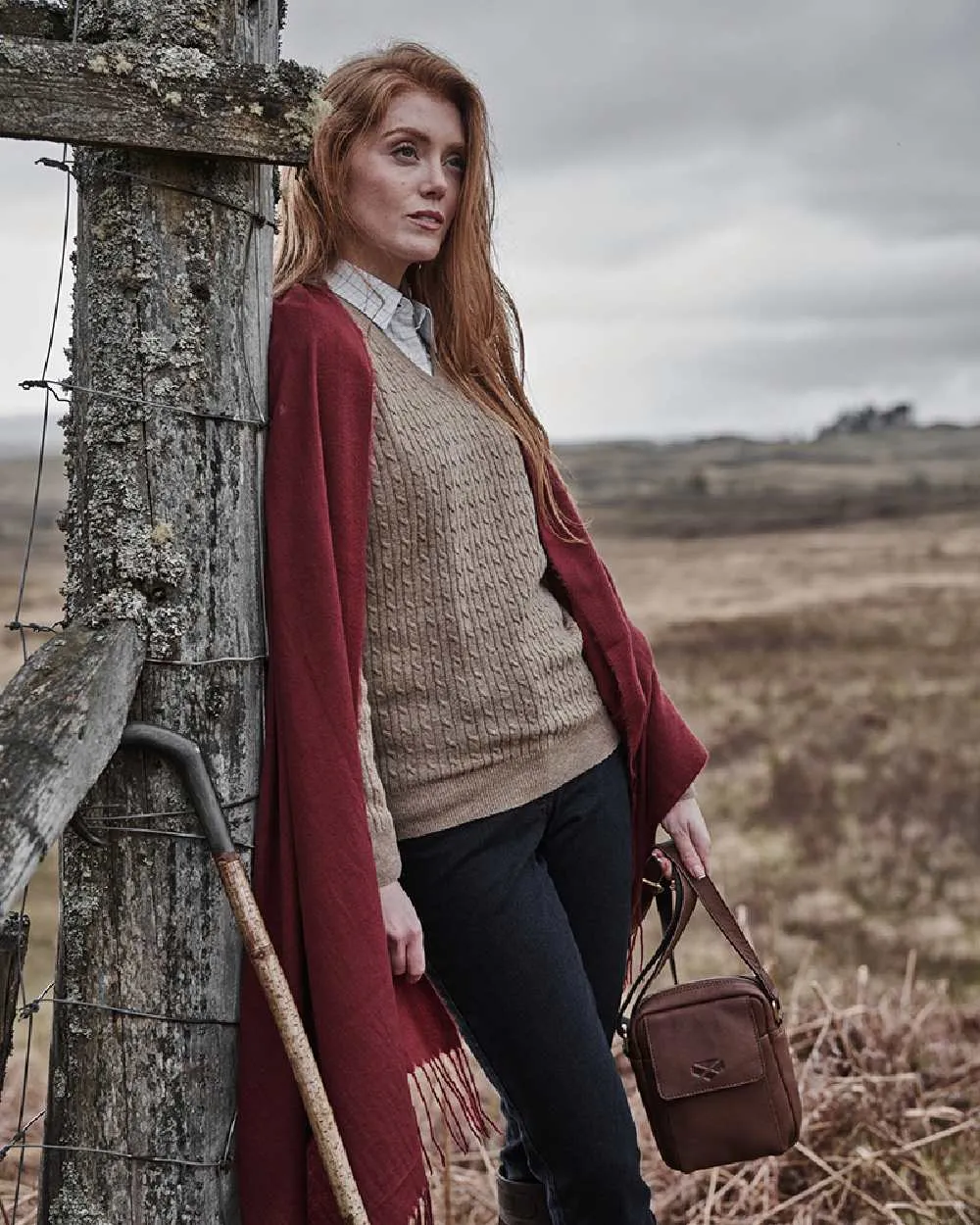 Hoggs of Fife Lauder Ladies Cable Pullover