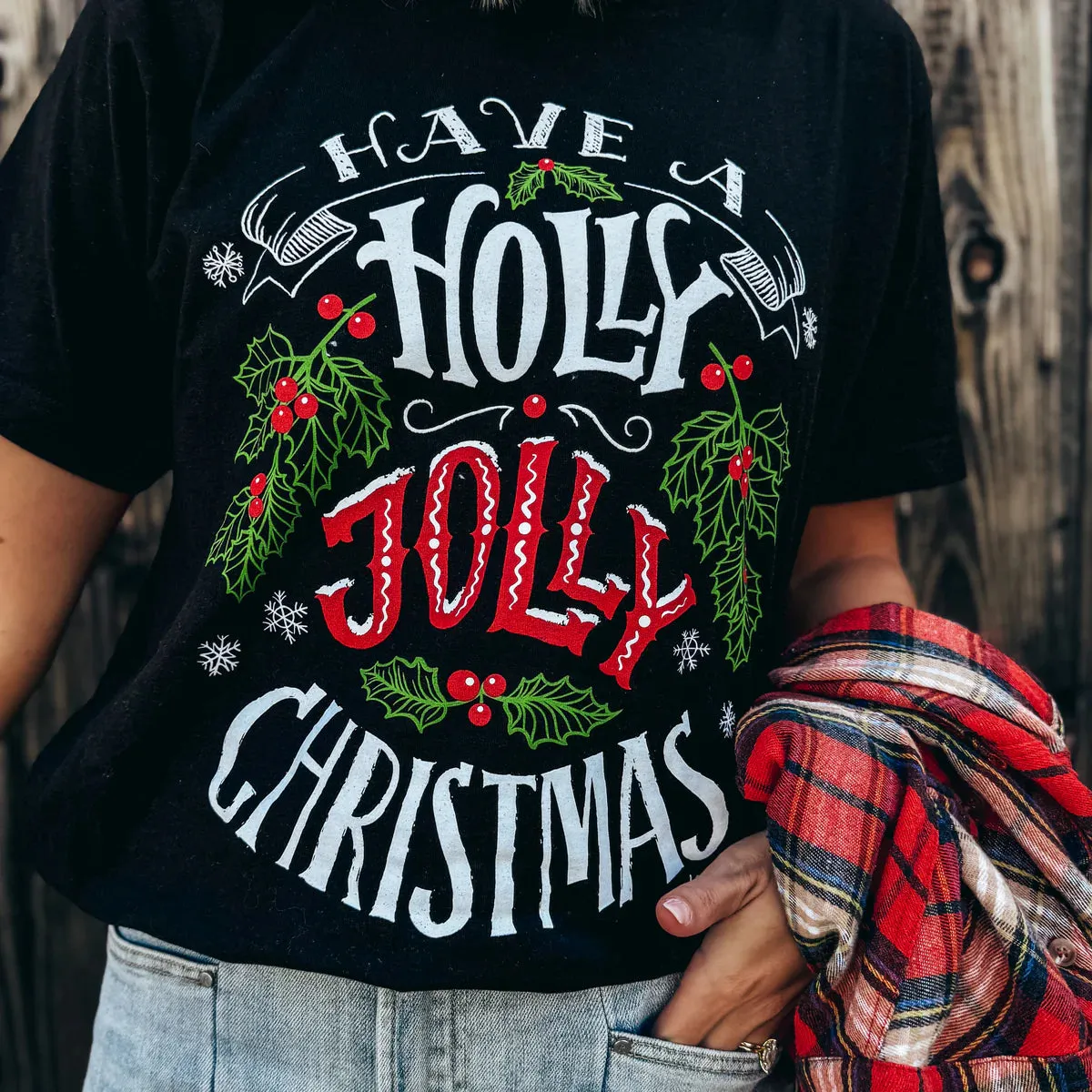 'Holly Jolly Christmas' Graphic Tee By Prickly Pear