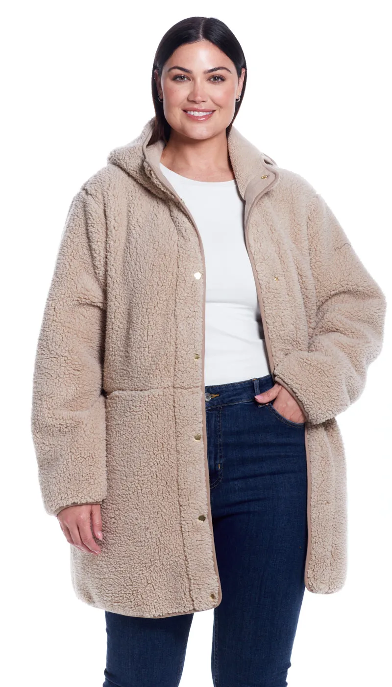 HOODED SHERPA FLEECE