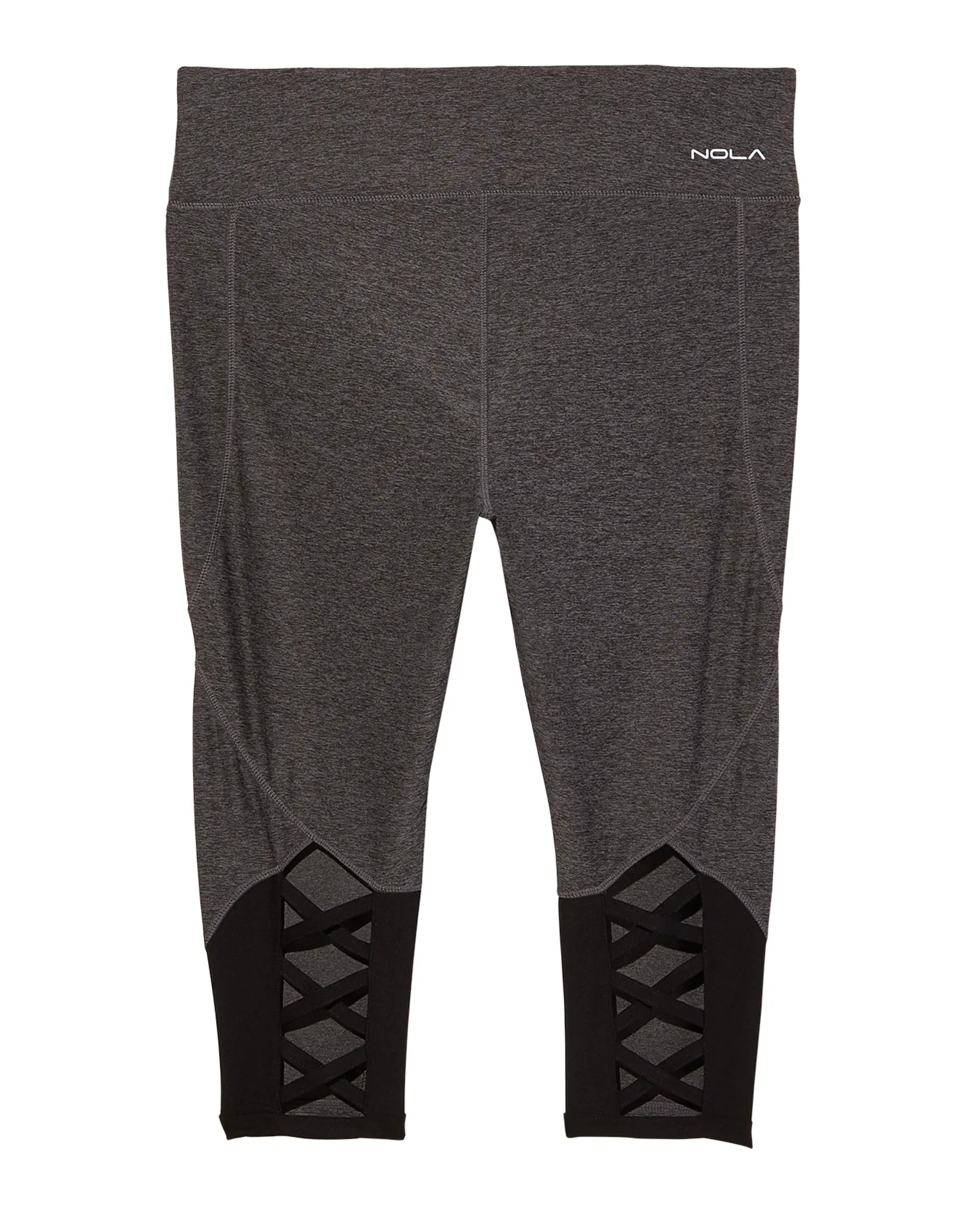 Houston Ladder Back Capri Tights | Black / Charcoal Grey