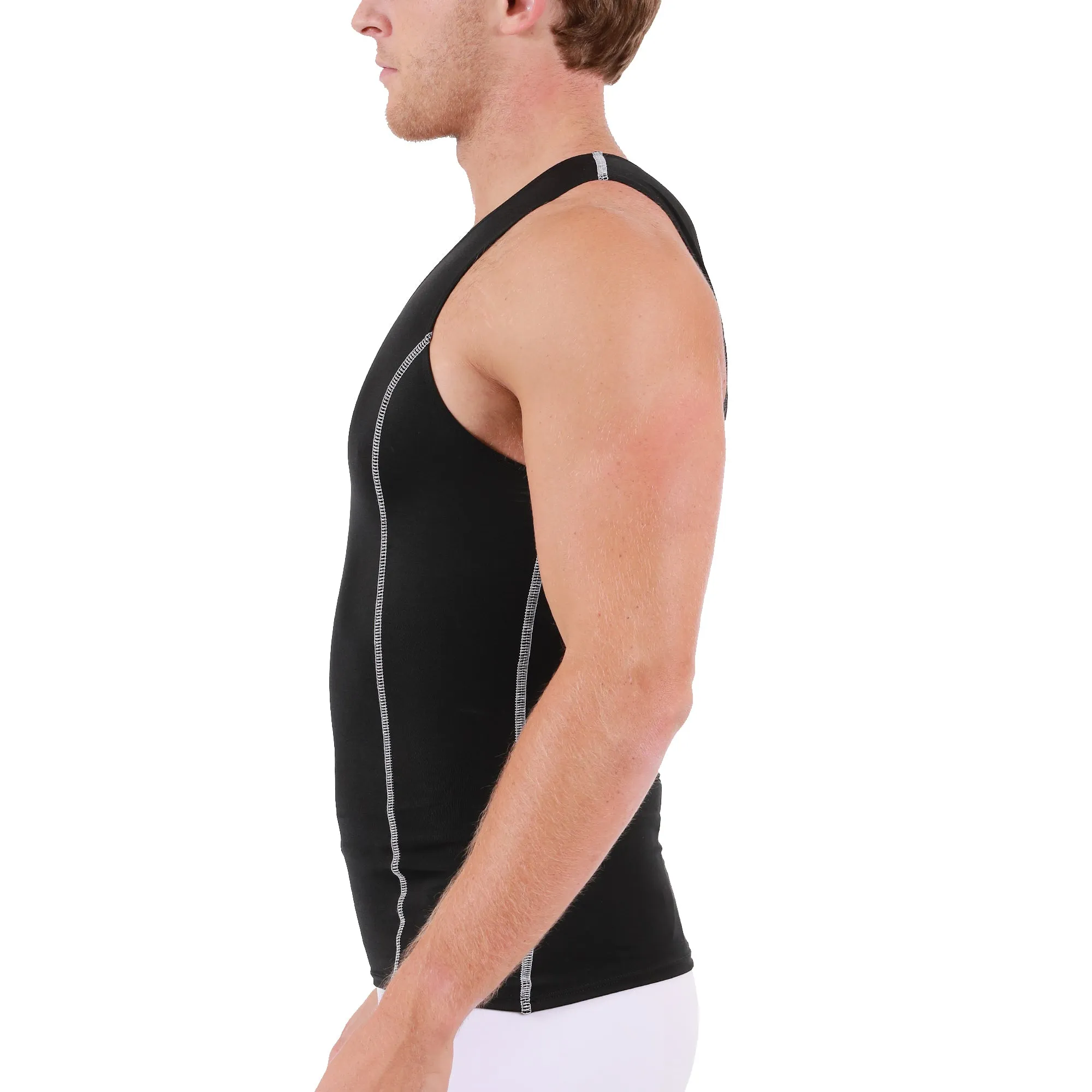 Insta Slim Active Compression Contrast Stitching Muscle Tank MA0221