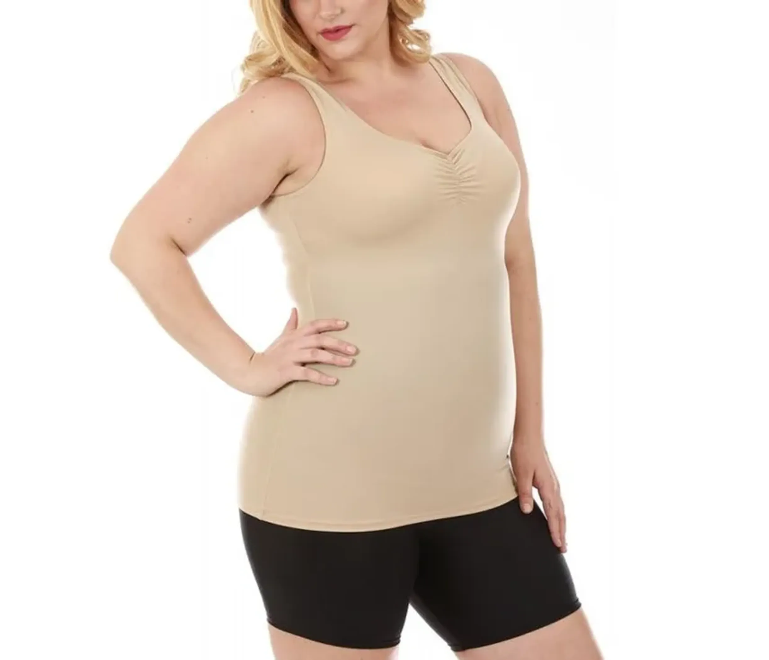 InstantFigure Shirred Tank Top Curvy Shapewear - Pack Of: 1