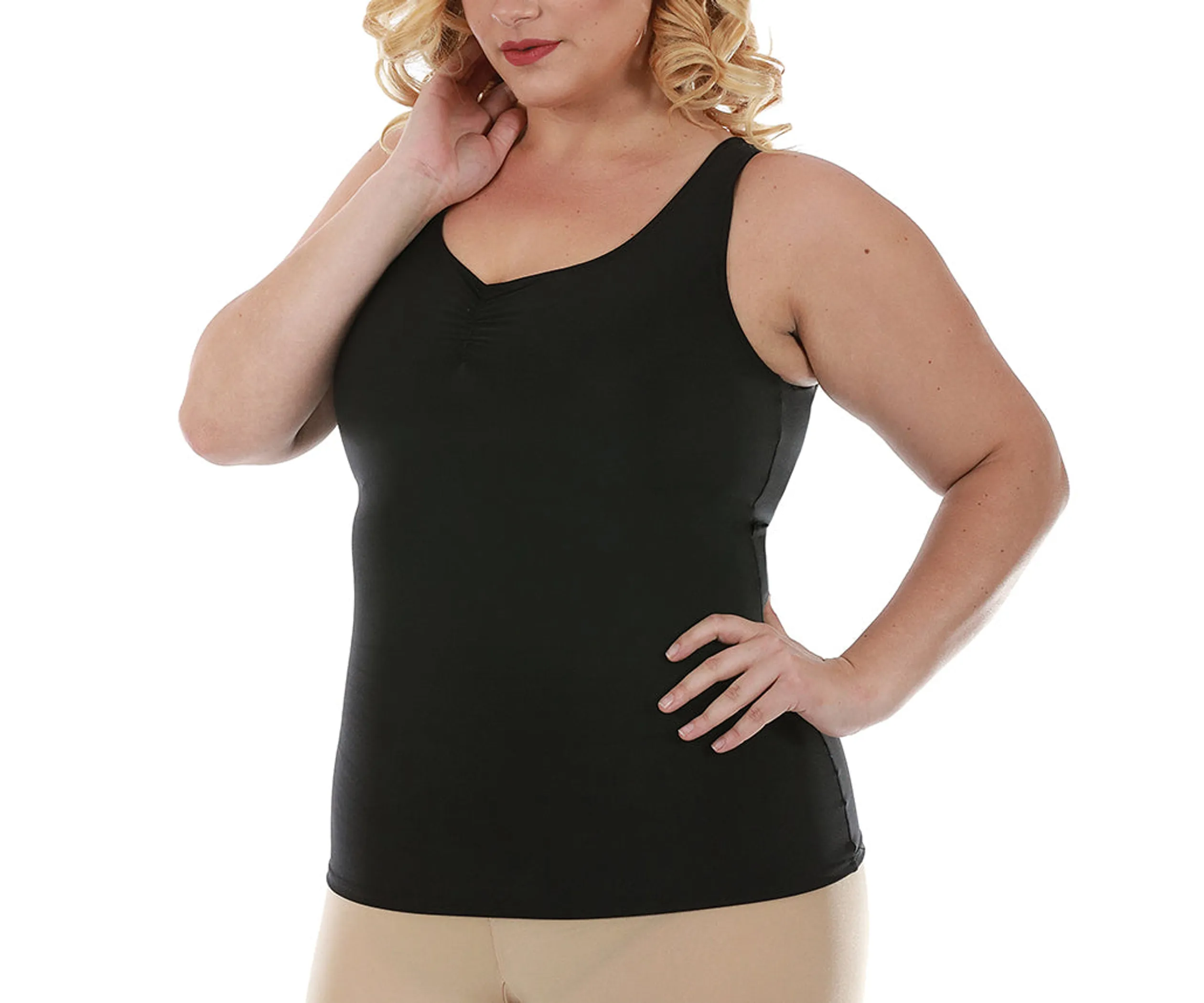 InstantFigure Shirred Tank Top Curvy Shapewear - Pack Of: 1