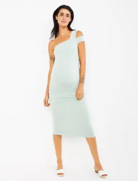 Isabella Oliver Brunswick One Shoulder Maternity Dress in Mint Green