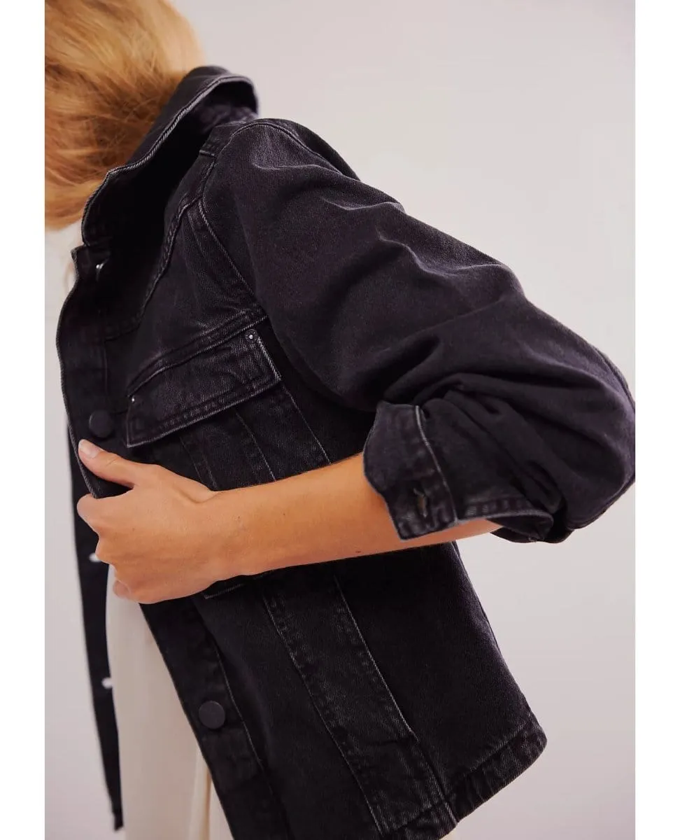 Jade Denim Jacket in Washed Black