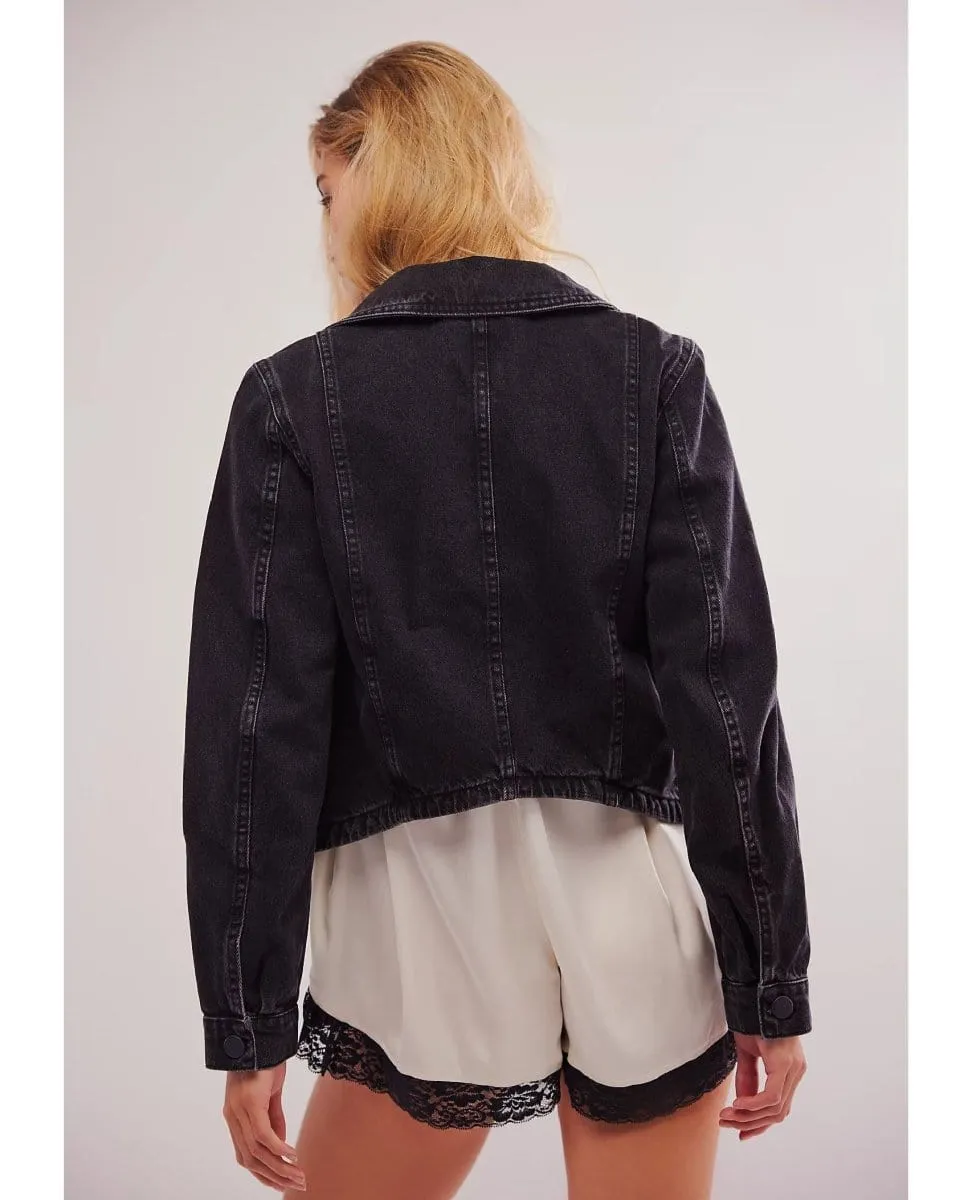 Jade Denim Jacket in Washed Black