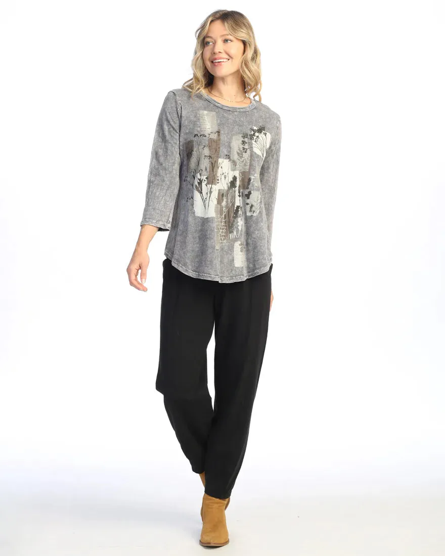 Jess & Jane M106-2026 Mariposa Scoop Neck Graphic Tee