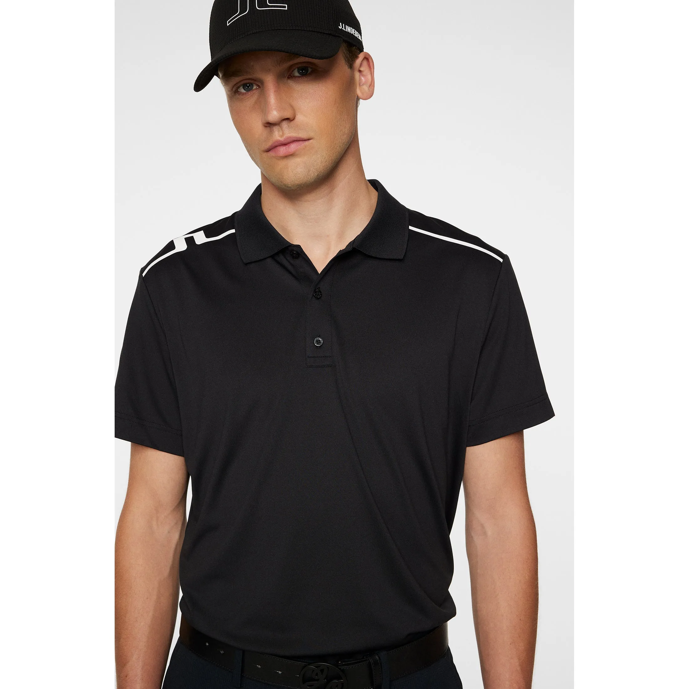 J.Lindeberg Lionel Regular Fit Golf Shirt - Black