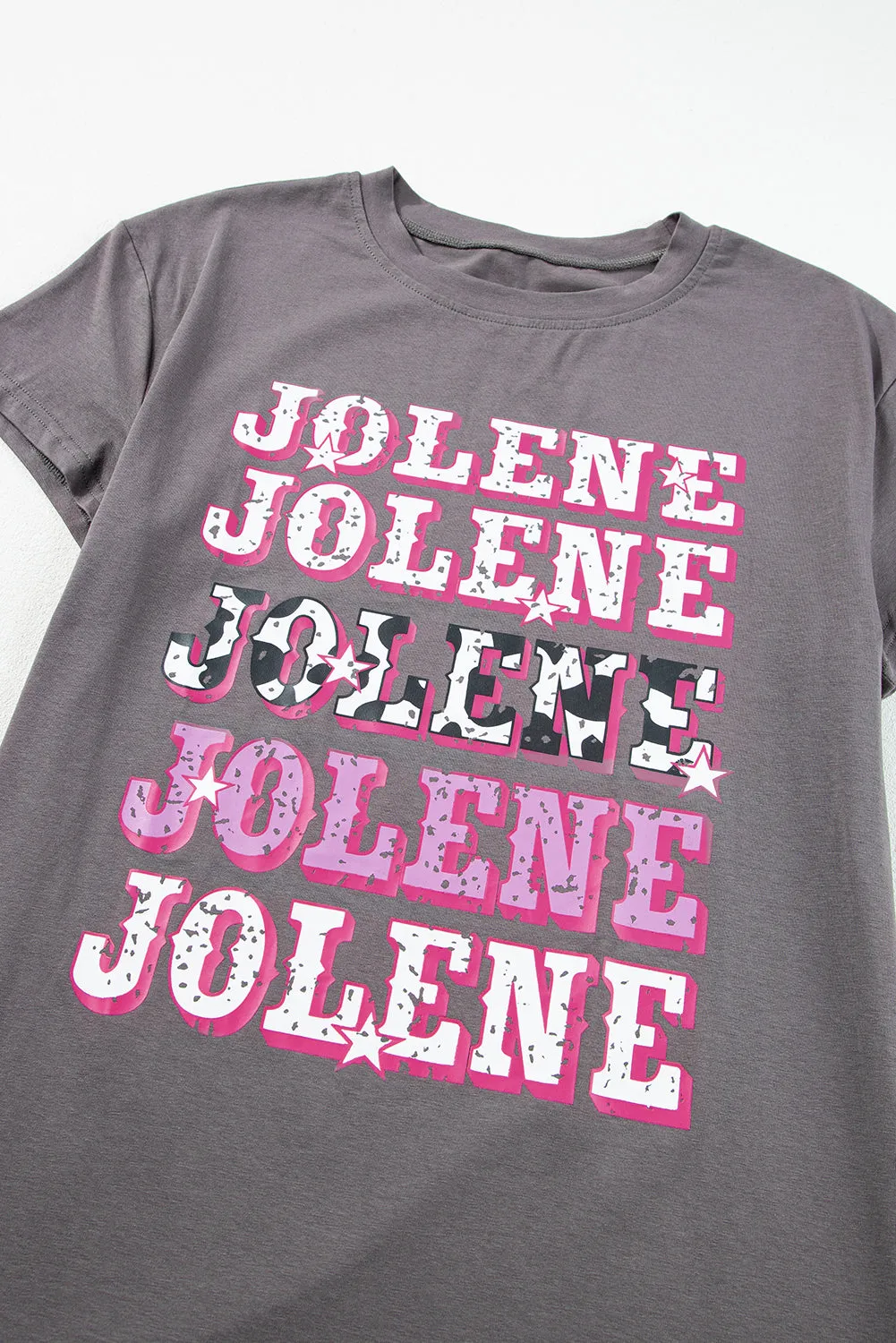 JOLENE Graphic Crewneck Tunic T Shirt