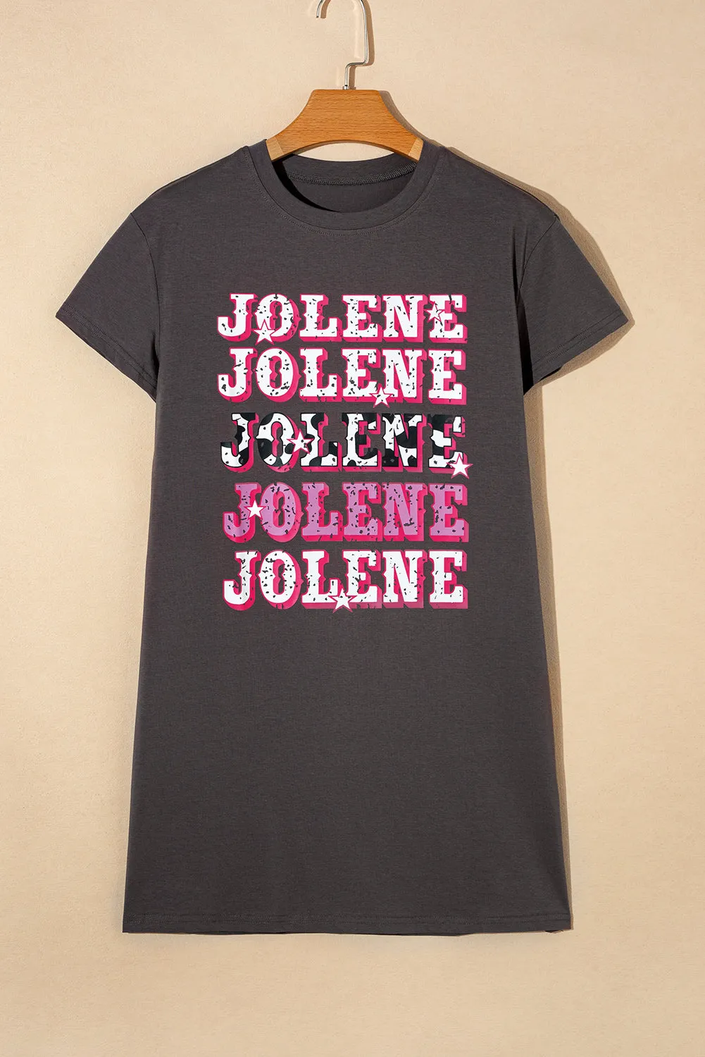 JOLENE Graphic Crewneck Tunic T Shirt