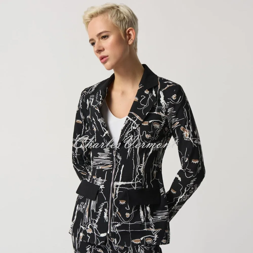 Joseph Ribkoff Face Print Blazer Jacket - Style 233013