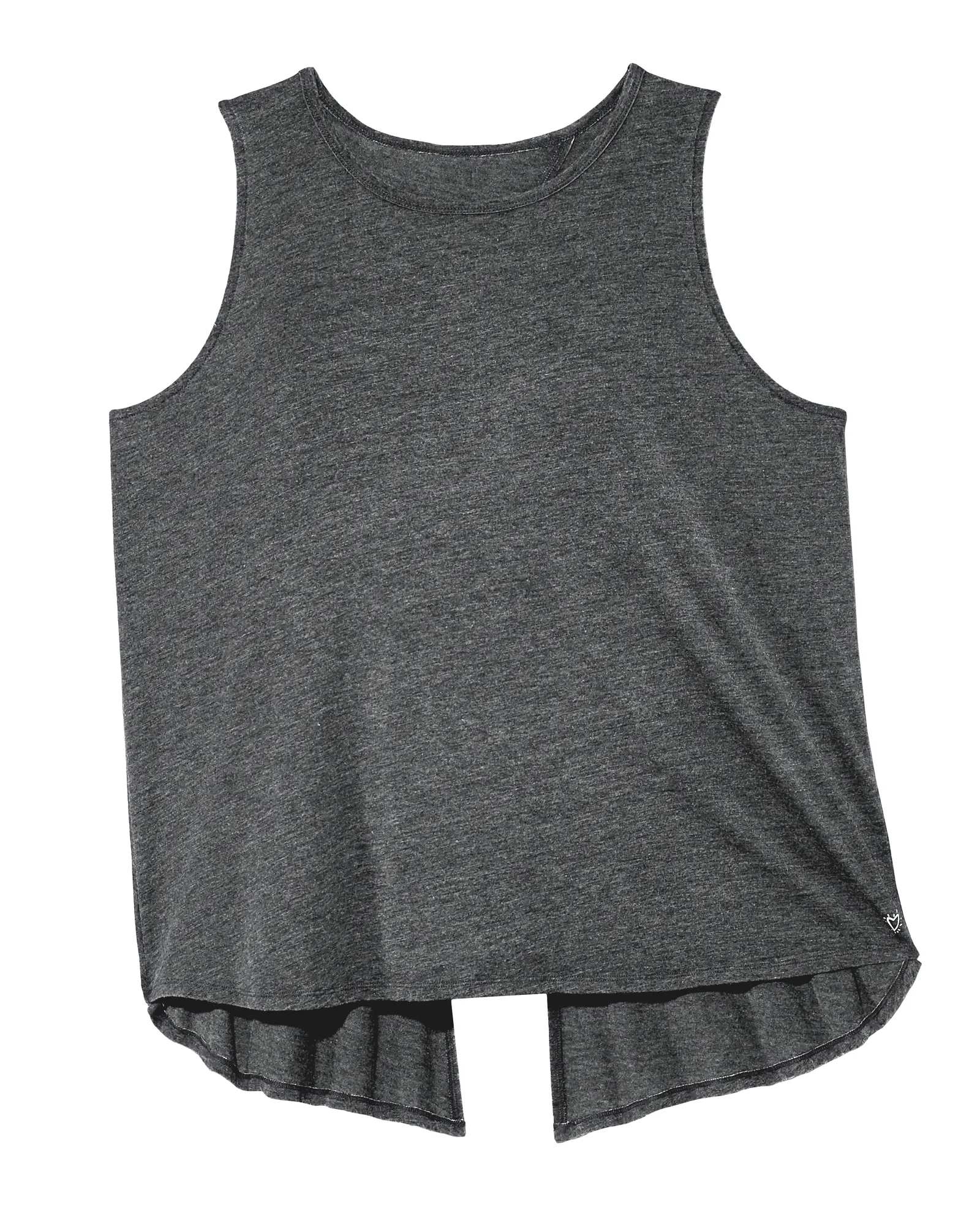 June Tank with Knotted Back | Charcoal Grey