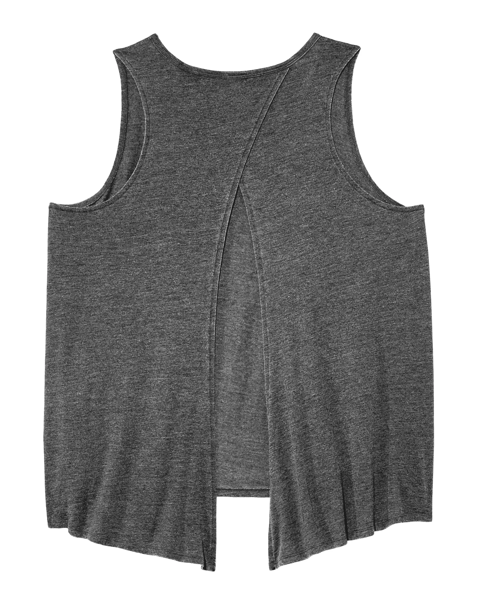 June Tank with Knotted Back | Charcoal Grey