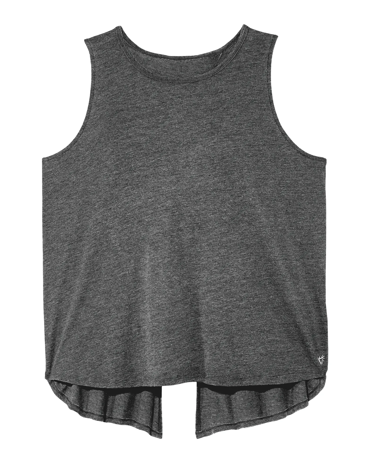 June Tank with Knotted Back | Charcoal Grey