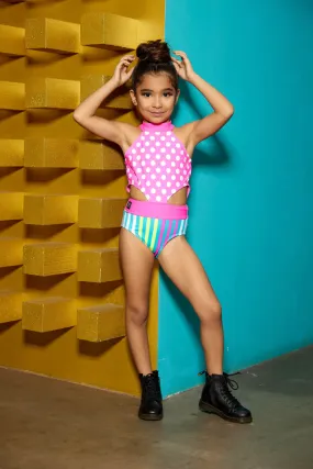 Kandi Kouture | Children's Stole the Show Leotard | Pink Multi