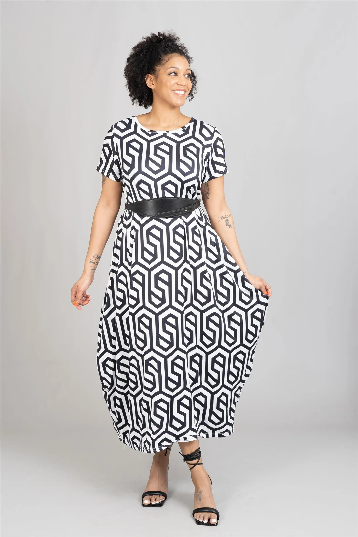 KaraChic CHH22159 Print Knit Maxi Dress