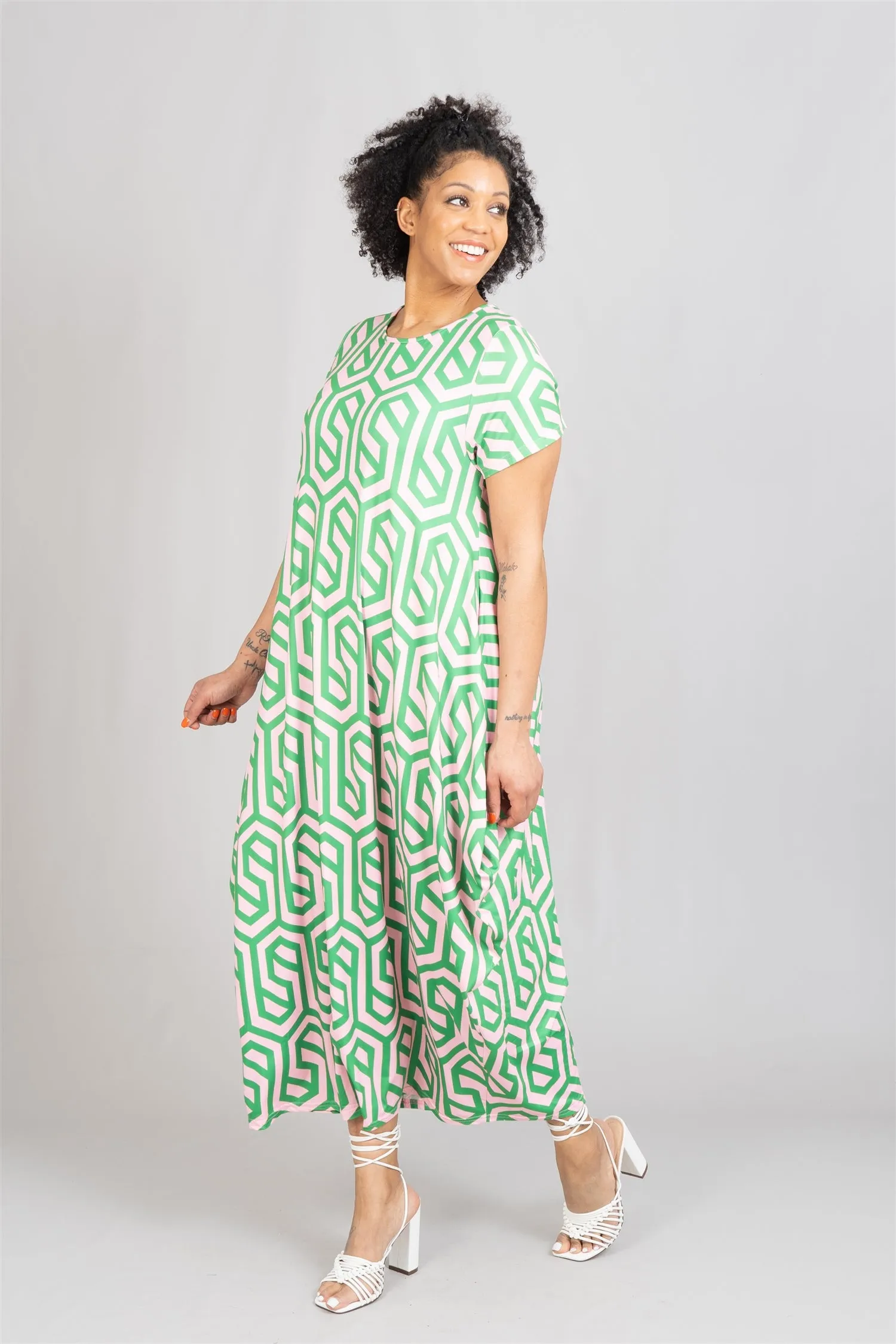 KaraChic CHH22159 Print Knit Maxi Dress