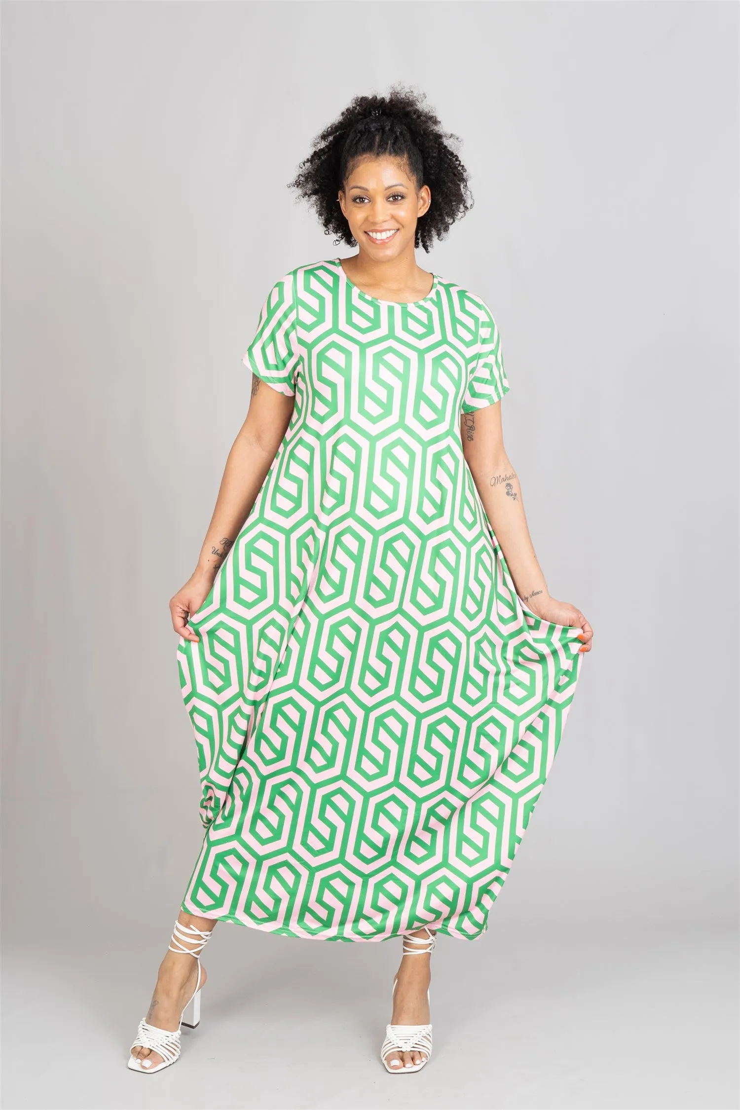 KaraChic CHH22159 Print Knit Maxi Dress