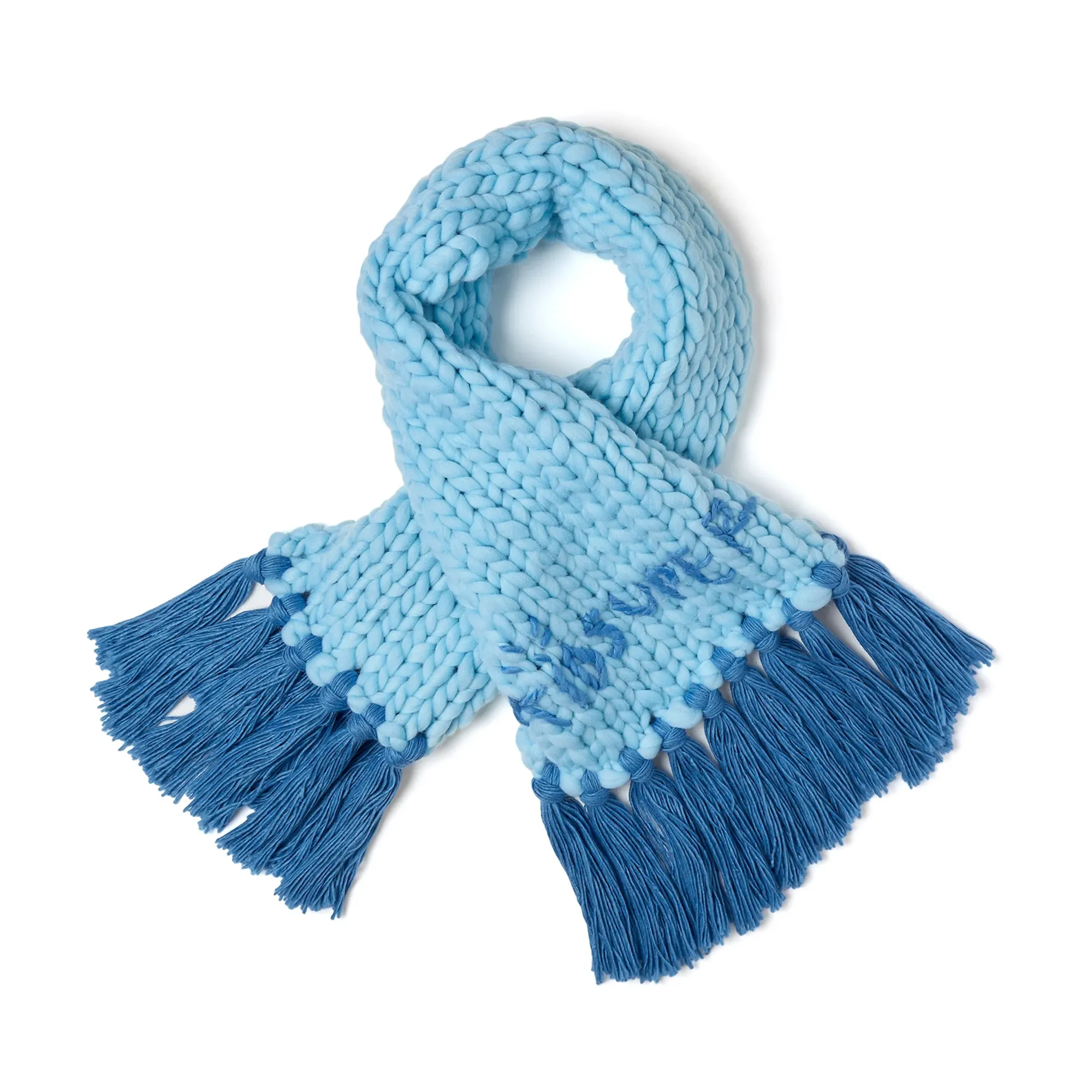 Kidsuper Hand Knit Chunky Scarf Blue