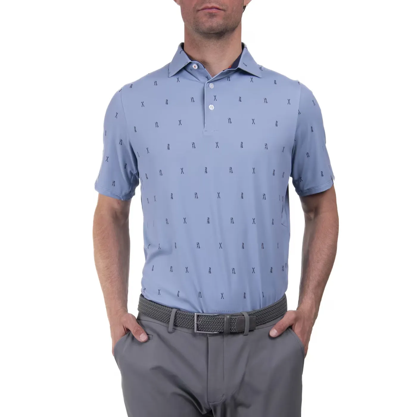 KJUS Golfer Golf Polo Shirt - Santorini/Atlanta Blue