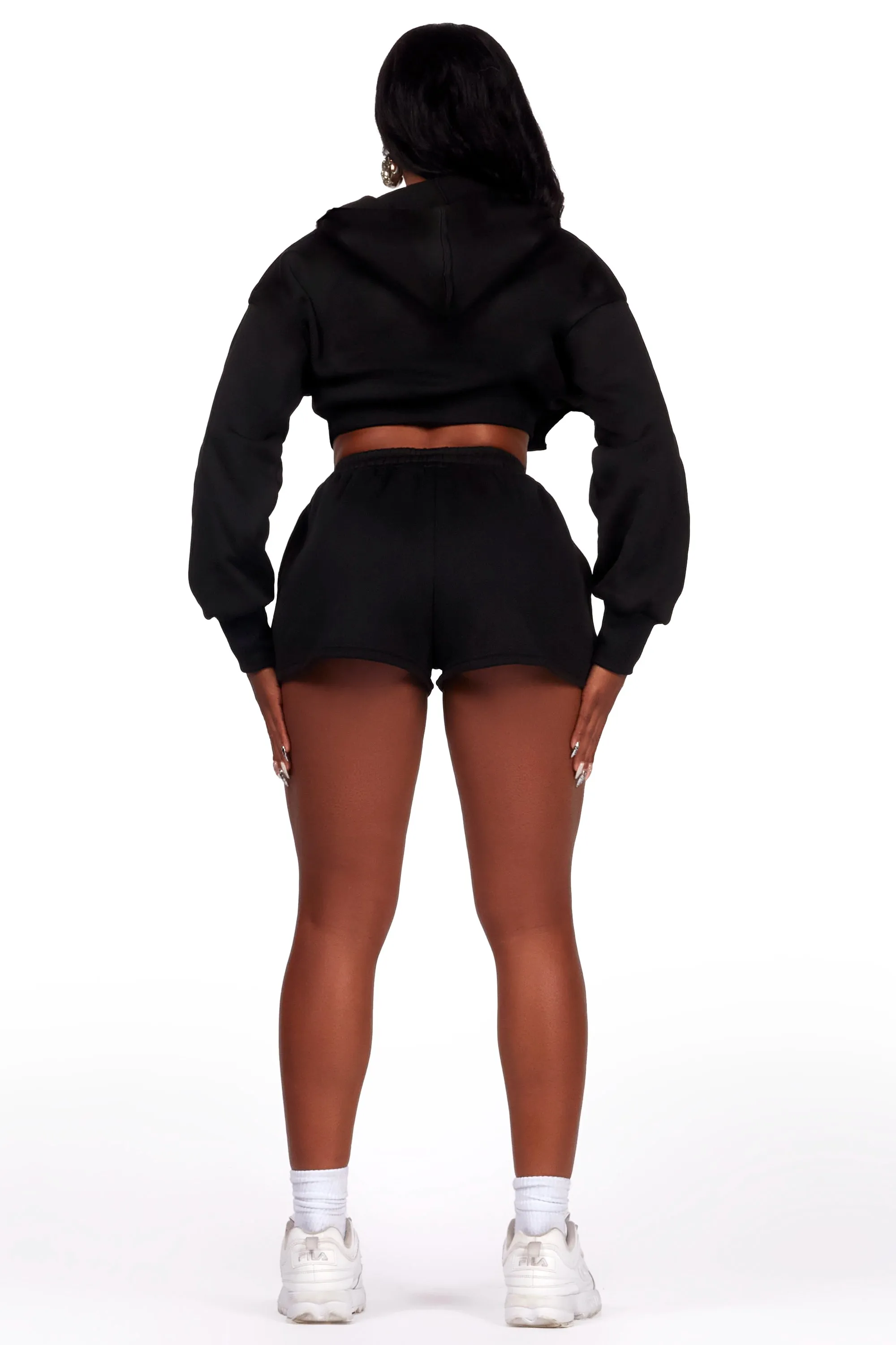 Kristiane Black Zip Up Short Set