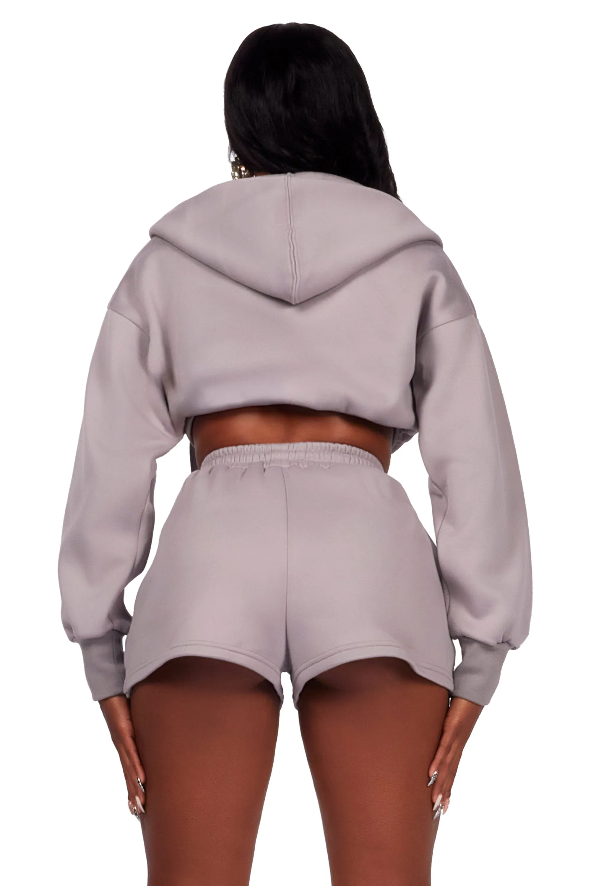 Kristiane Grey Zip Up Short Set