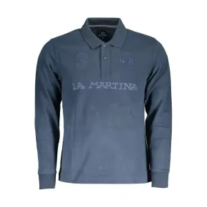 La Martina Blue Cotton Men Polo