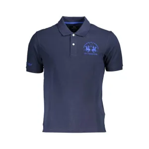 La Martina Blue Cotton Mens Polo Shirt