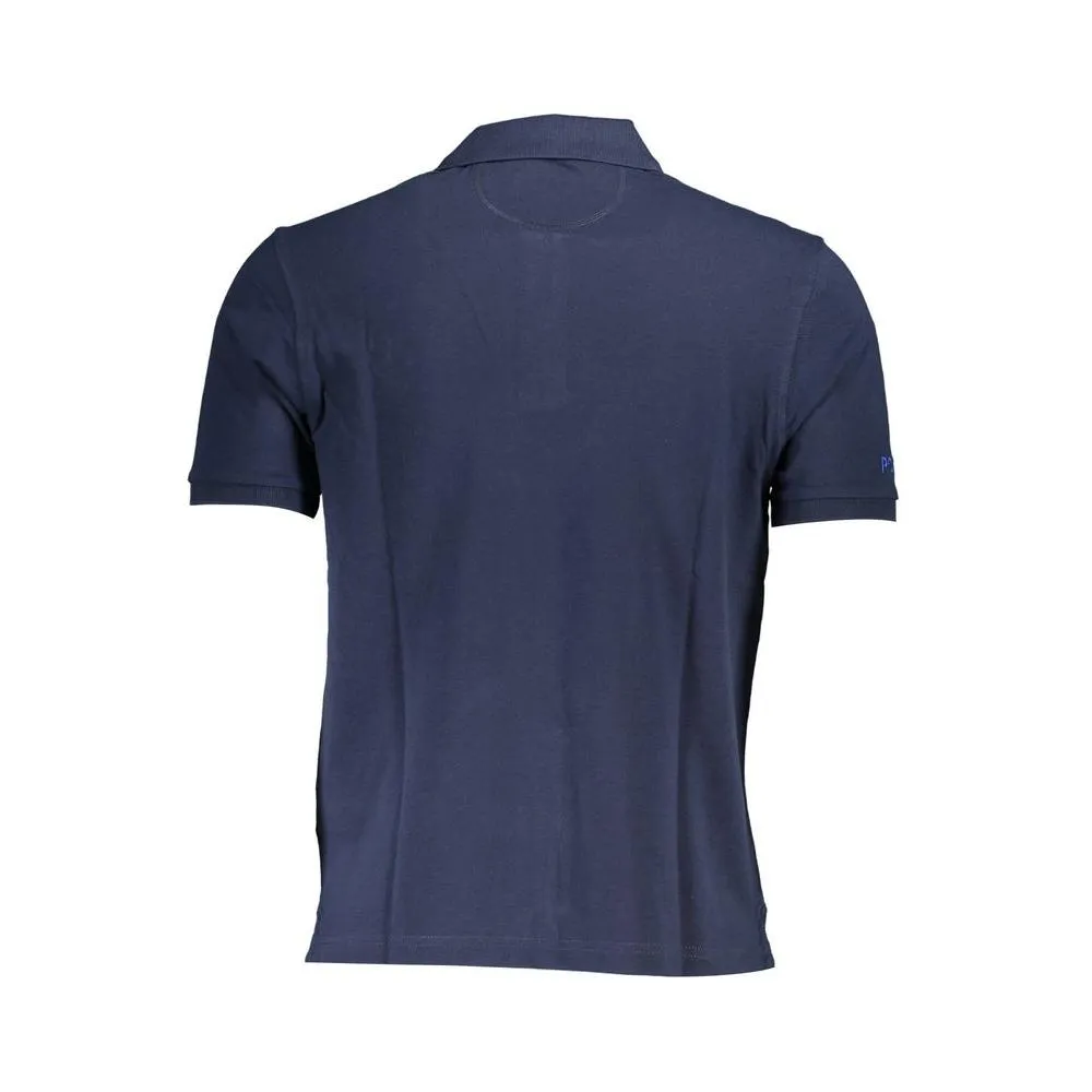 La Martina Blue Cotton Mens Polo Shirt