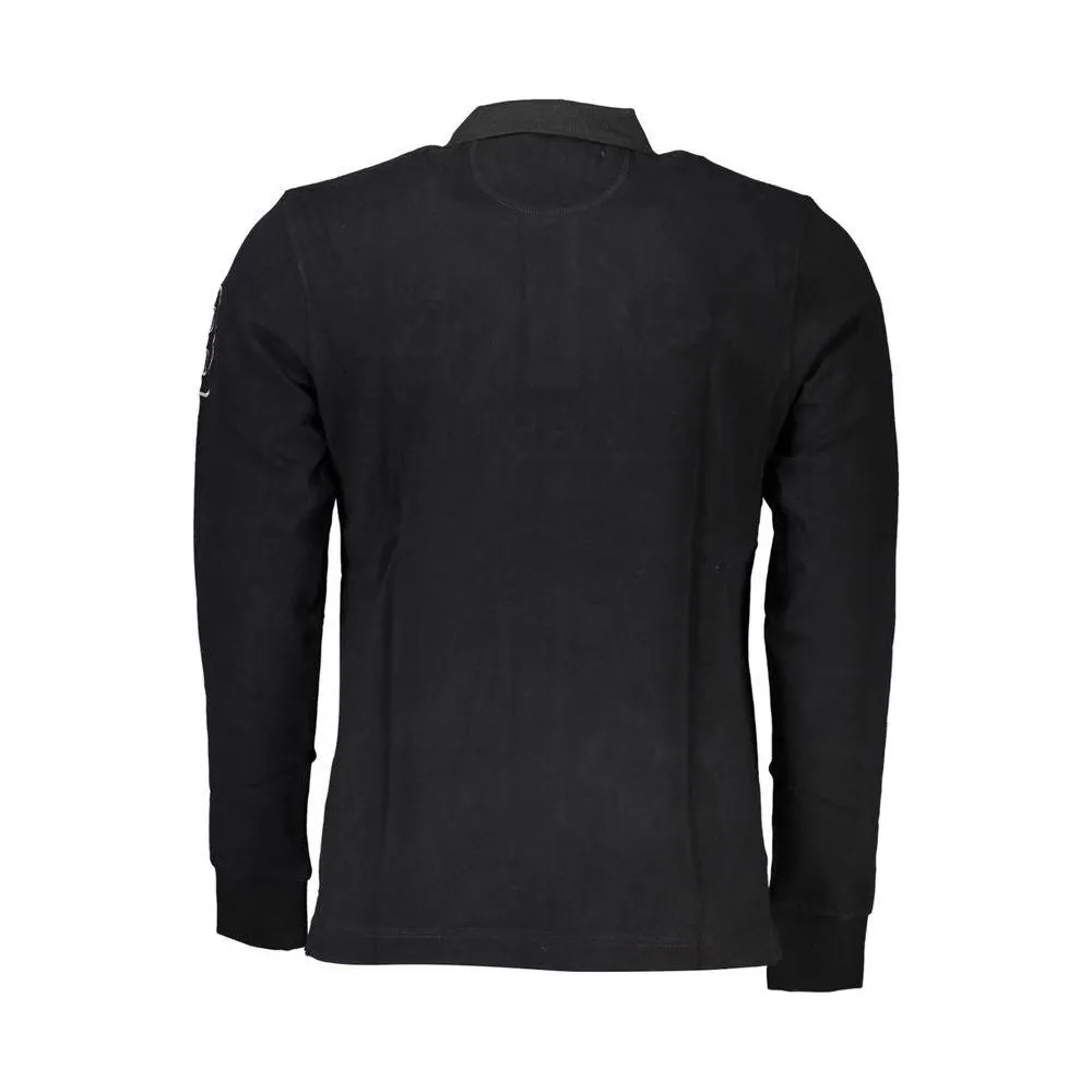 La Martina Elegant Long Sleeved Black Polo