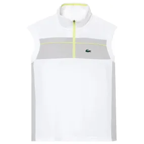 Lacoste Women's Pique Sleeveless Polo - White/Grey