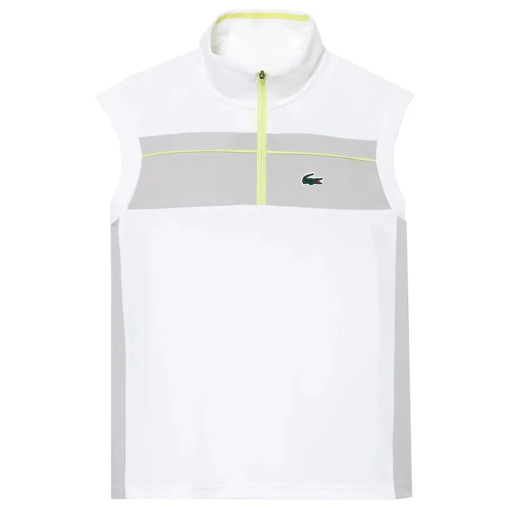 Lacoste Women's Pique Sleeveless Polo - White/Grey