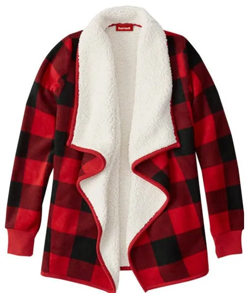 Ladies Plaid Sherpa Jacket