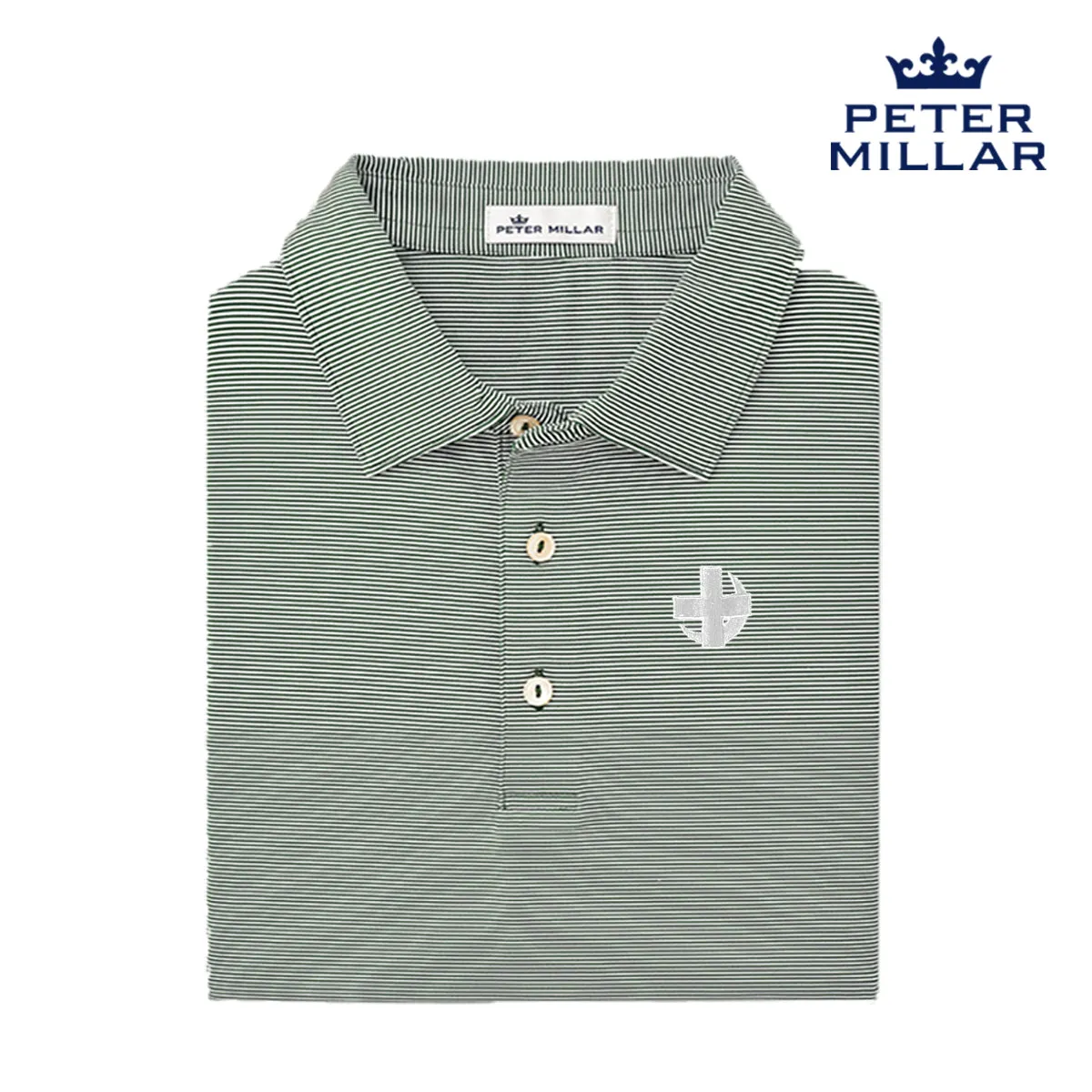 Lambda Chi Peter Millar Jubilee Stripe Stretch Jersey Polo with Symbol