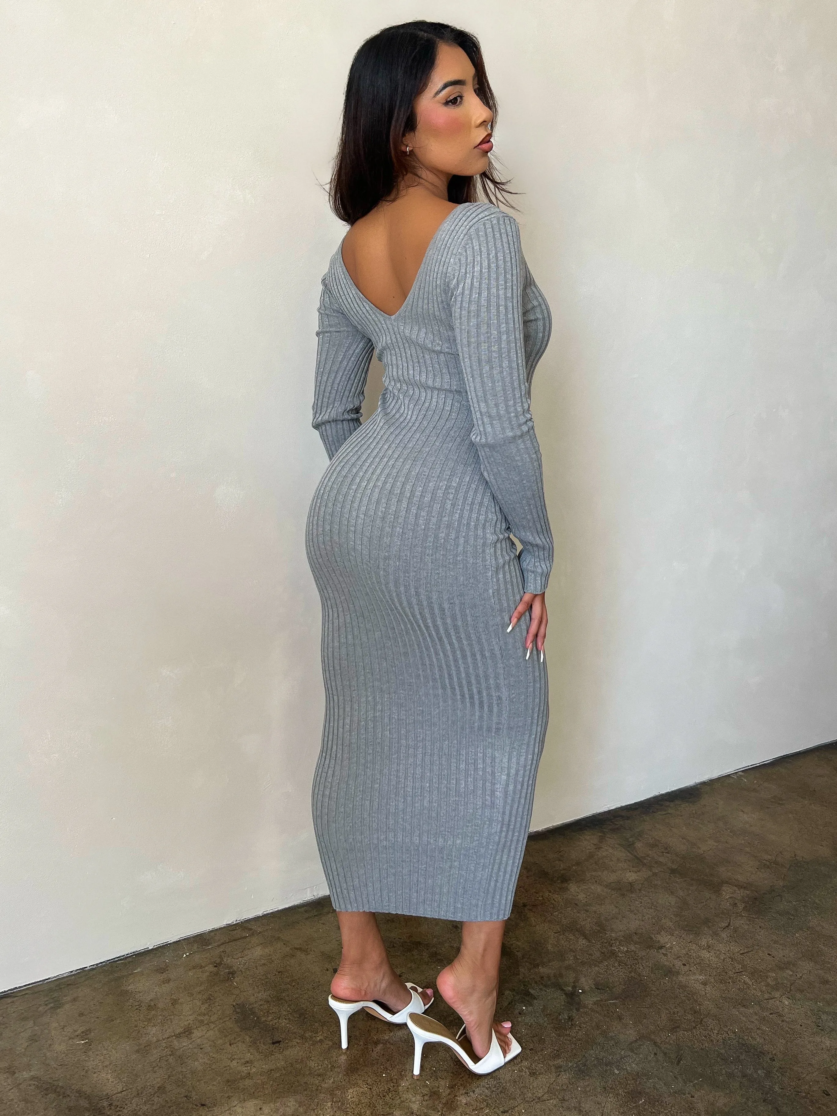 Laura's Fav Knit Dress (Heather Grey)