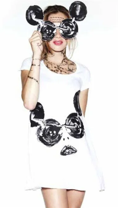 Lauren Moshi Gaga Short Sleeved T-shirt Dress in White