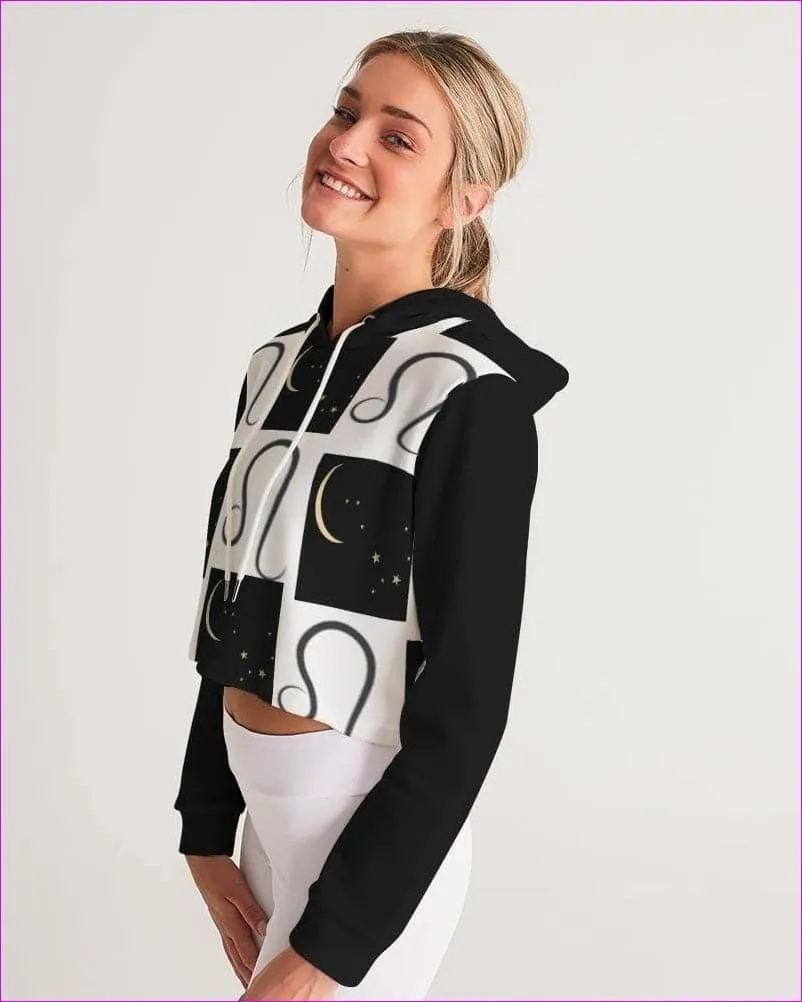 Leo Moon  Womens Cropped Hoodie