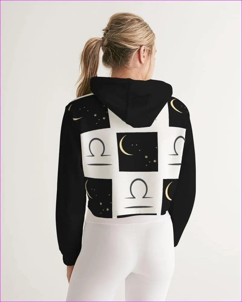 Libra Moon  Womens Cropped Hoodie