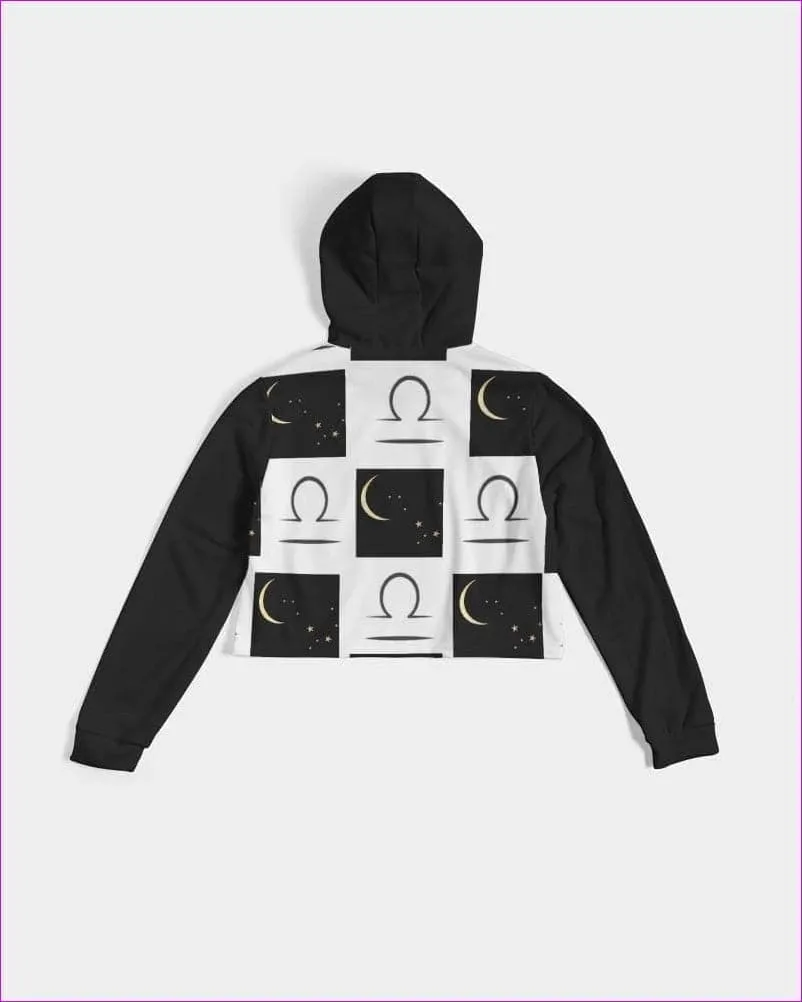 Libra Moon  Womens Cropped Hoodie