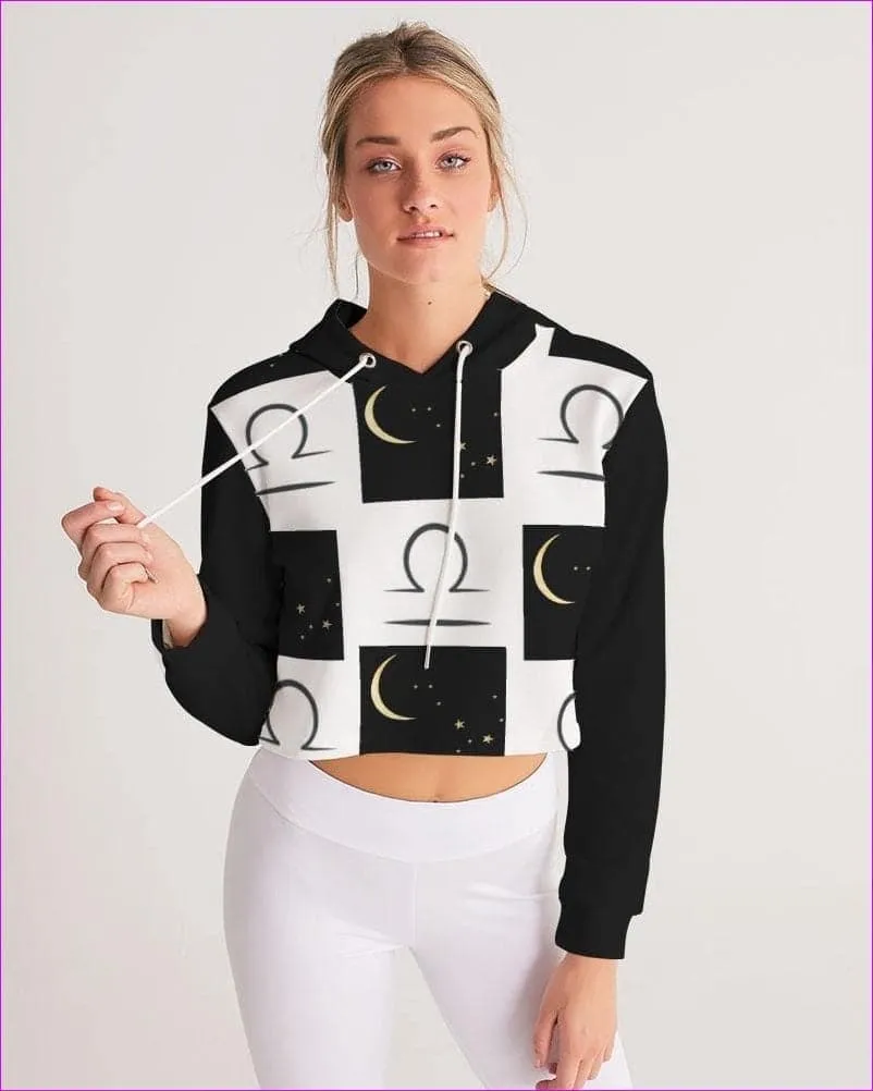 Libra Moon  Womens Cropped Hoodie