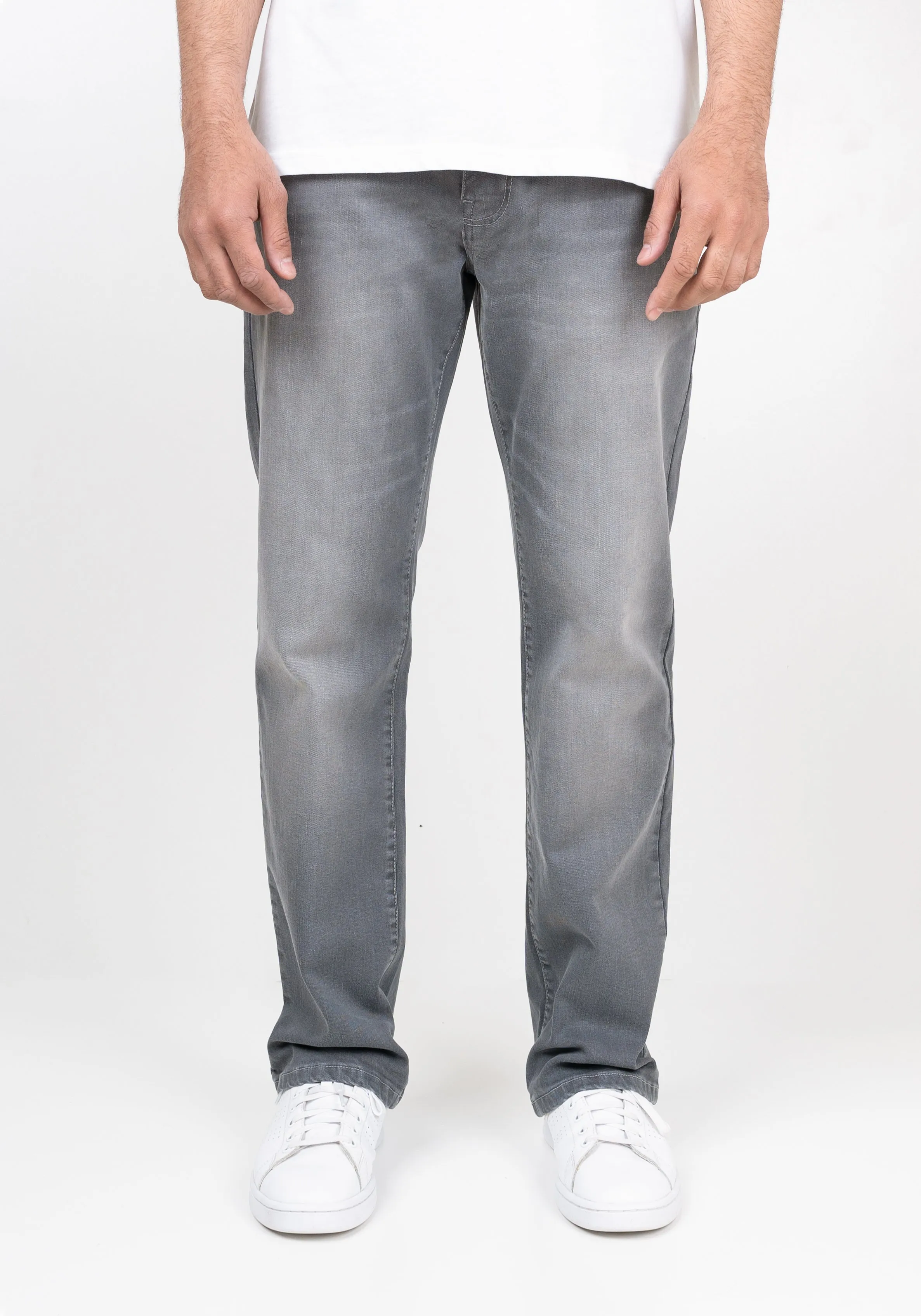 Light Grey Straight Fit Jeans - Clay