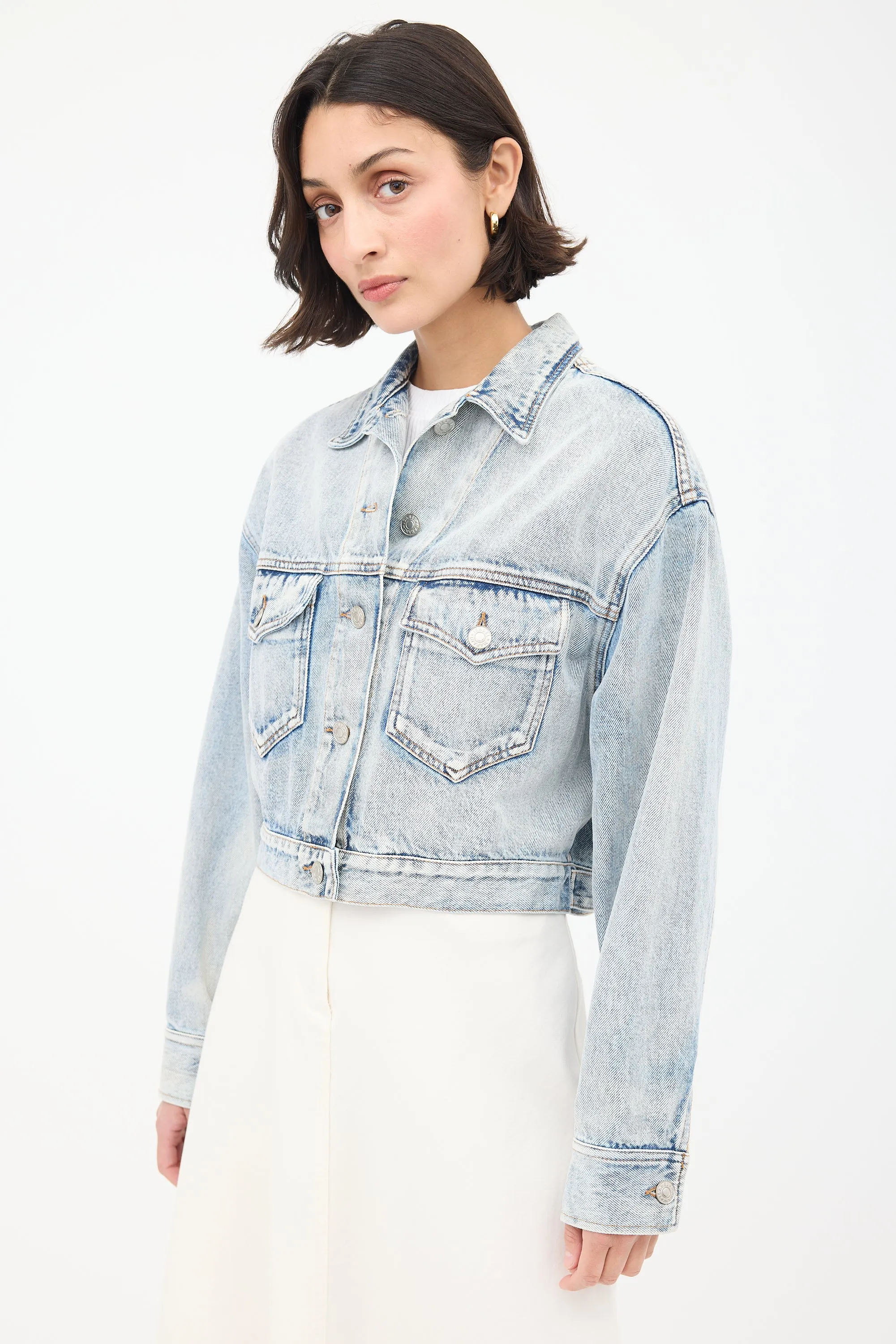 Light Wash Tadia Cropped Denim Jacket