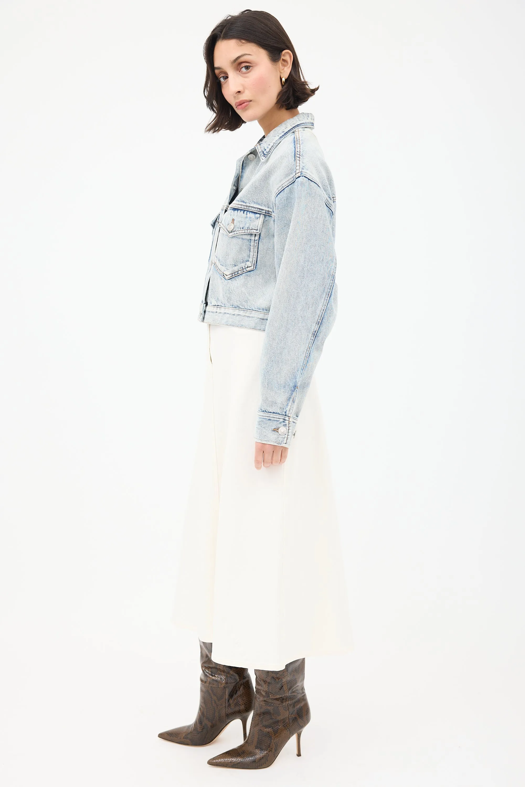 Light Wash Tadia Cropped Denim Jacket